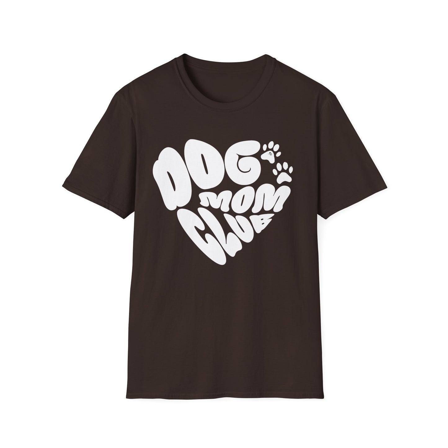 Dog Mom Club T-Shirt – Cute Heart-Shaped Graphic Tee for Pet Moms and Dog Lovers