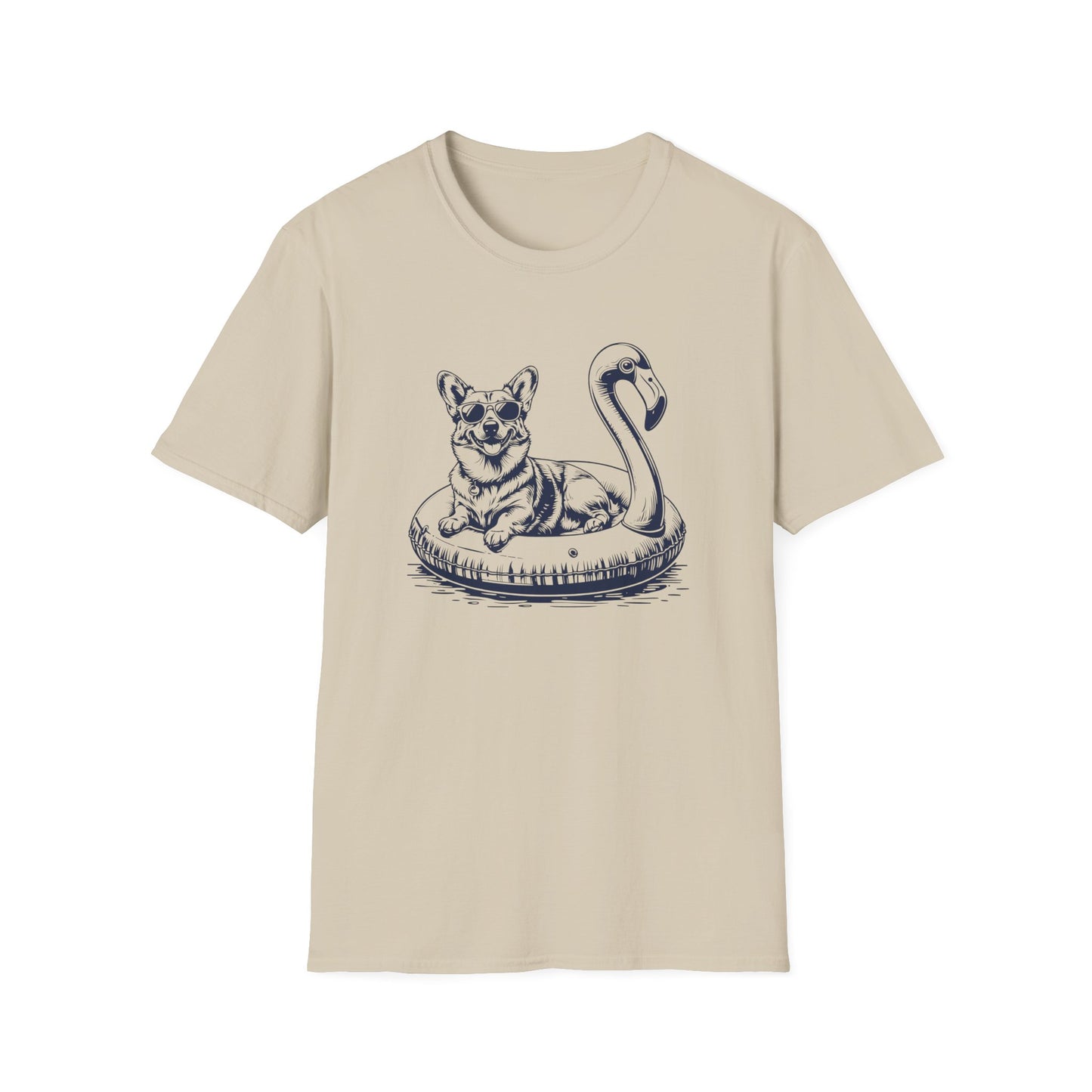 Corgi Summer Flamingo T-shirt