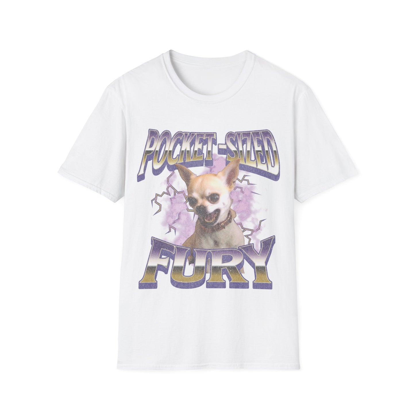 Pocket-Sized Fury T-Shirt – Funny Angry Chihuahua Vintage Graphic Tee, Gen Z Unihinged Energy