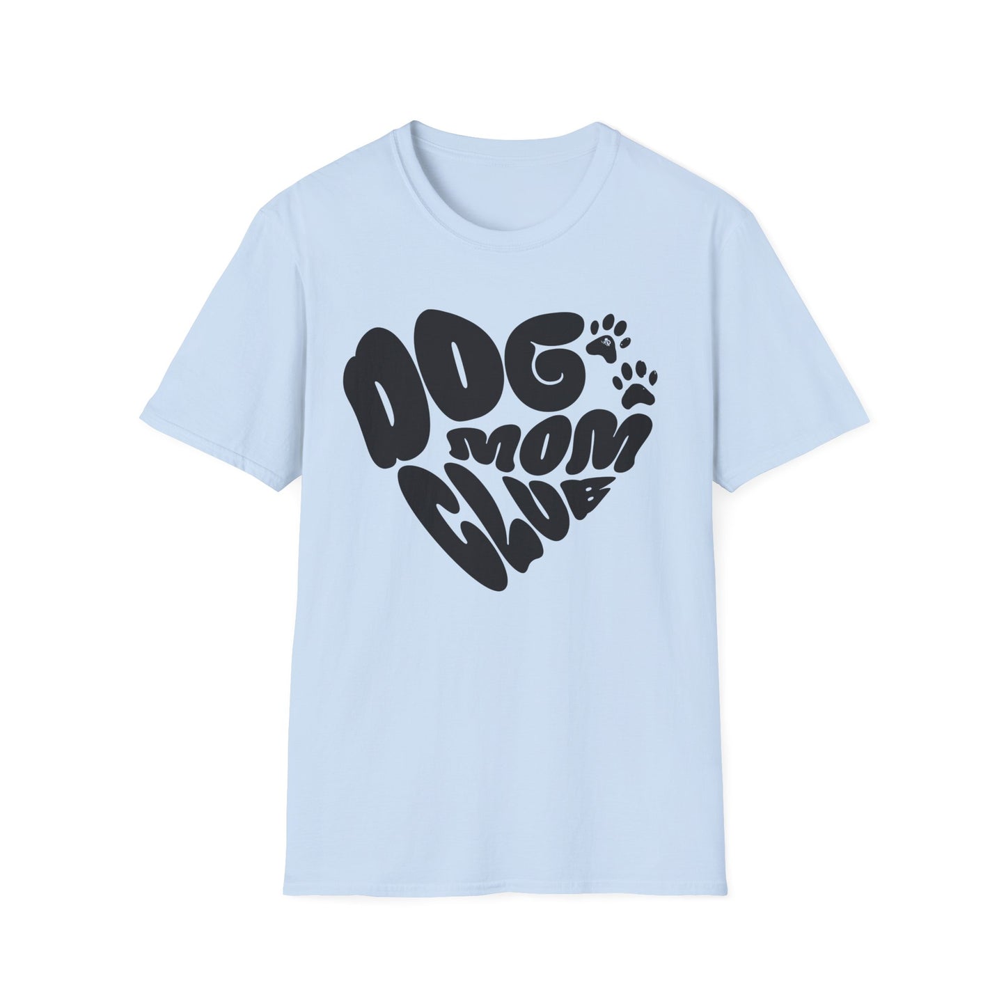 Dog Mom Club T-Shirt – Cute Heart-Shaped Graphic Tee for Pet Moms and Dog Lovers