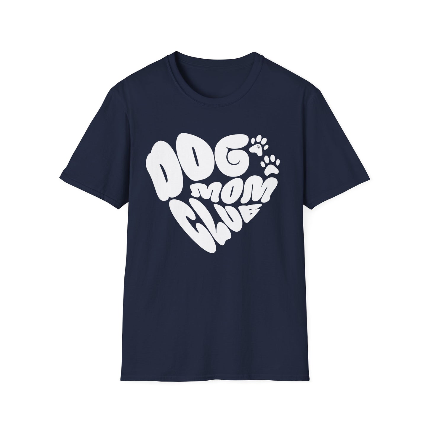 Dog Mom Club T-Shirt – Cute Heart-Shaped Graphic Tee for Pet Moms and Dog Lovers