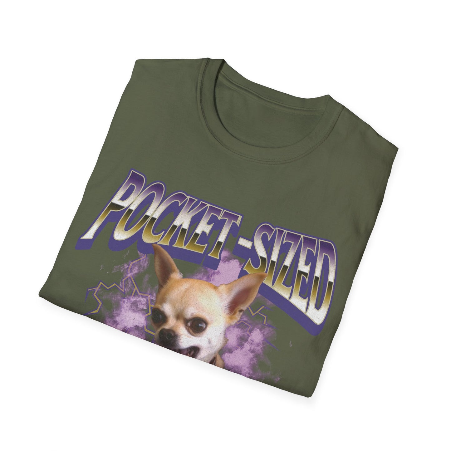 Pocket-Sized Fury T-Shirt – Funny Angry Chihuahua Vintage Graphic Tee, Gen Z Unihinged Energy