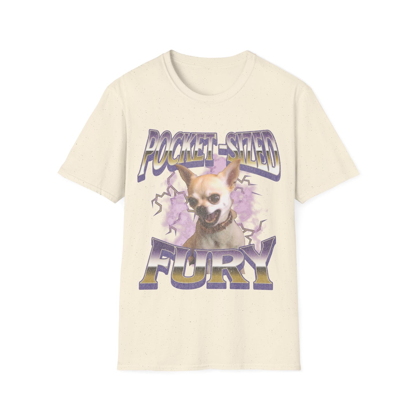 Pocket-Sized Fury T-Shirt – Funny Angry Chihuahua Vintage Graphic Tee, Gen Z Unihinged Energy