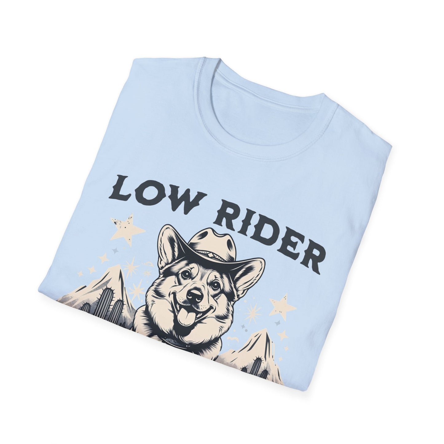 Funny Western Corgi T-Shirt – Low Rider High Standards Cowboy Funny Dog T-Shirt