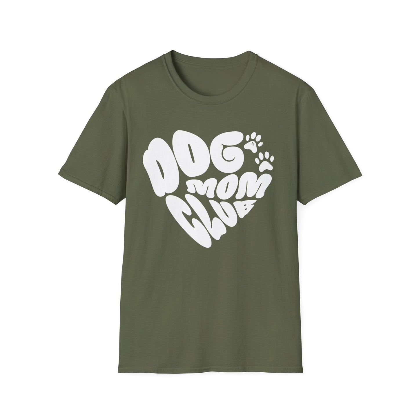 Dog Mom Club T-Shirt – Cute Heart-Shaped Graphic Tee for Pet Moms and Dog Lovers