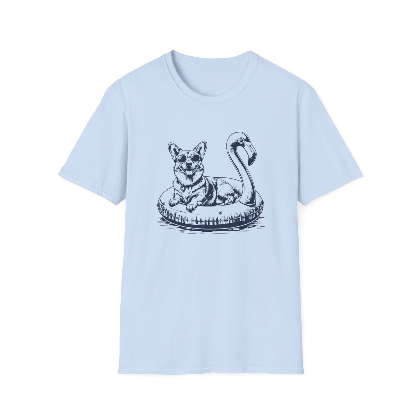 Corgi Summer Flamingo T-shirt