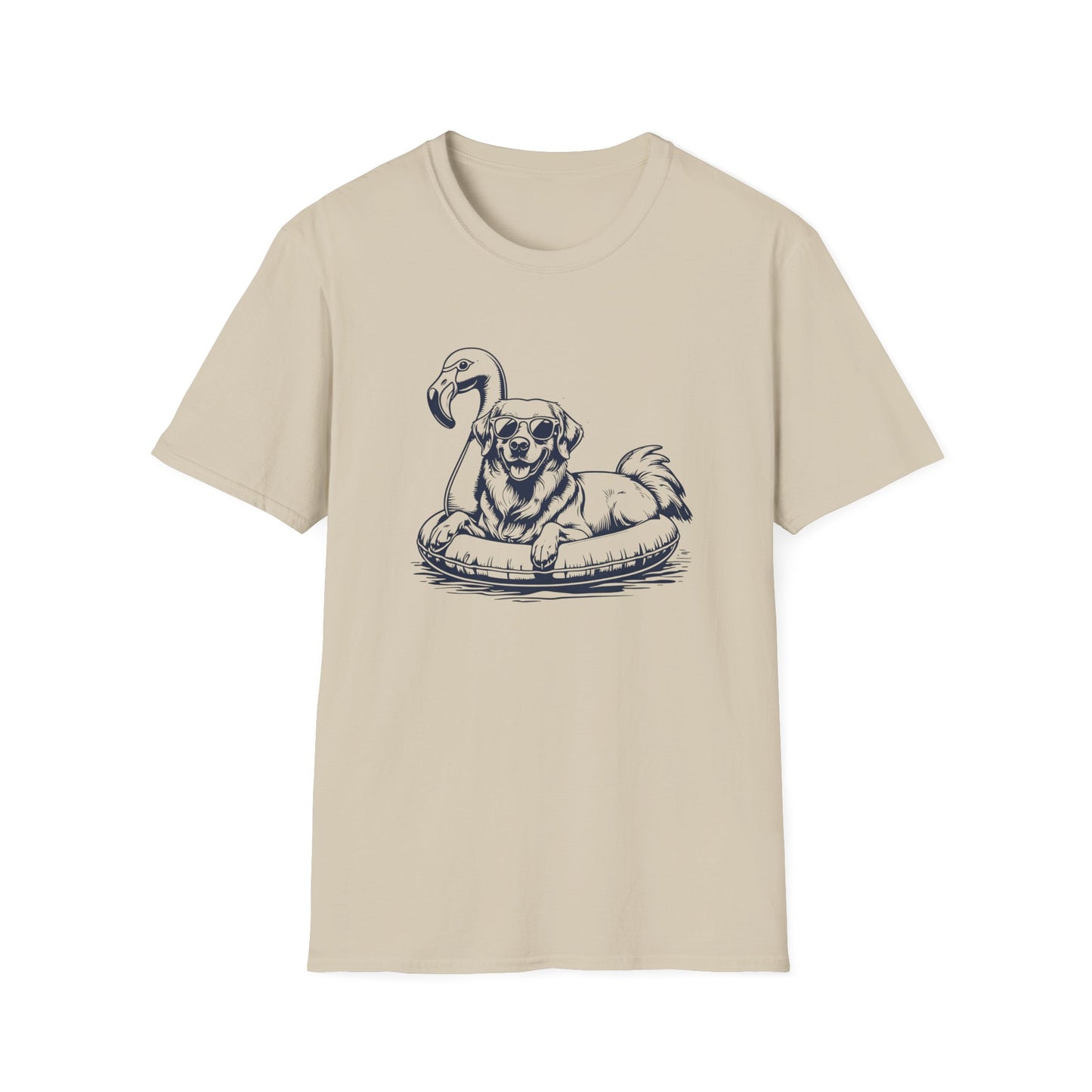 Golden Retriever Summer Flamingo T-shirt