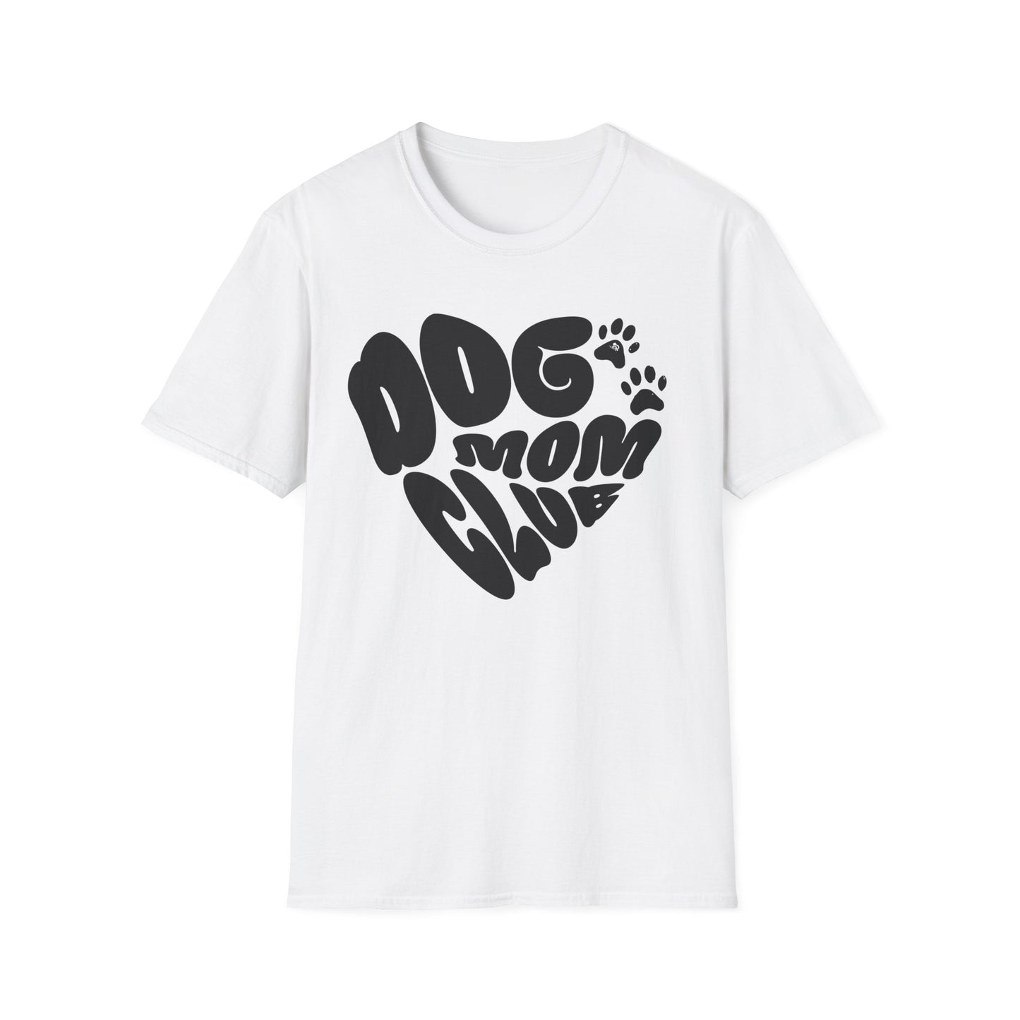 Dog Mom Club T-Shirt – Cute Heart-Shaped Graphic Tee for Pet Moms and Dog Lovers