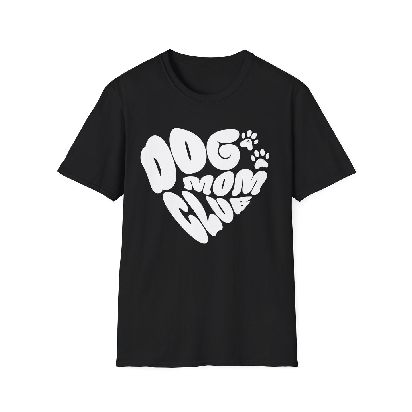 Dog Mom Club T-Shirt – Cute Heart-Shaped Graphic Tee for Pet Moms and Dog Lovers