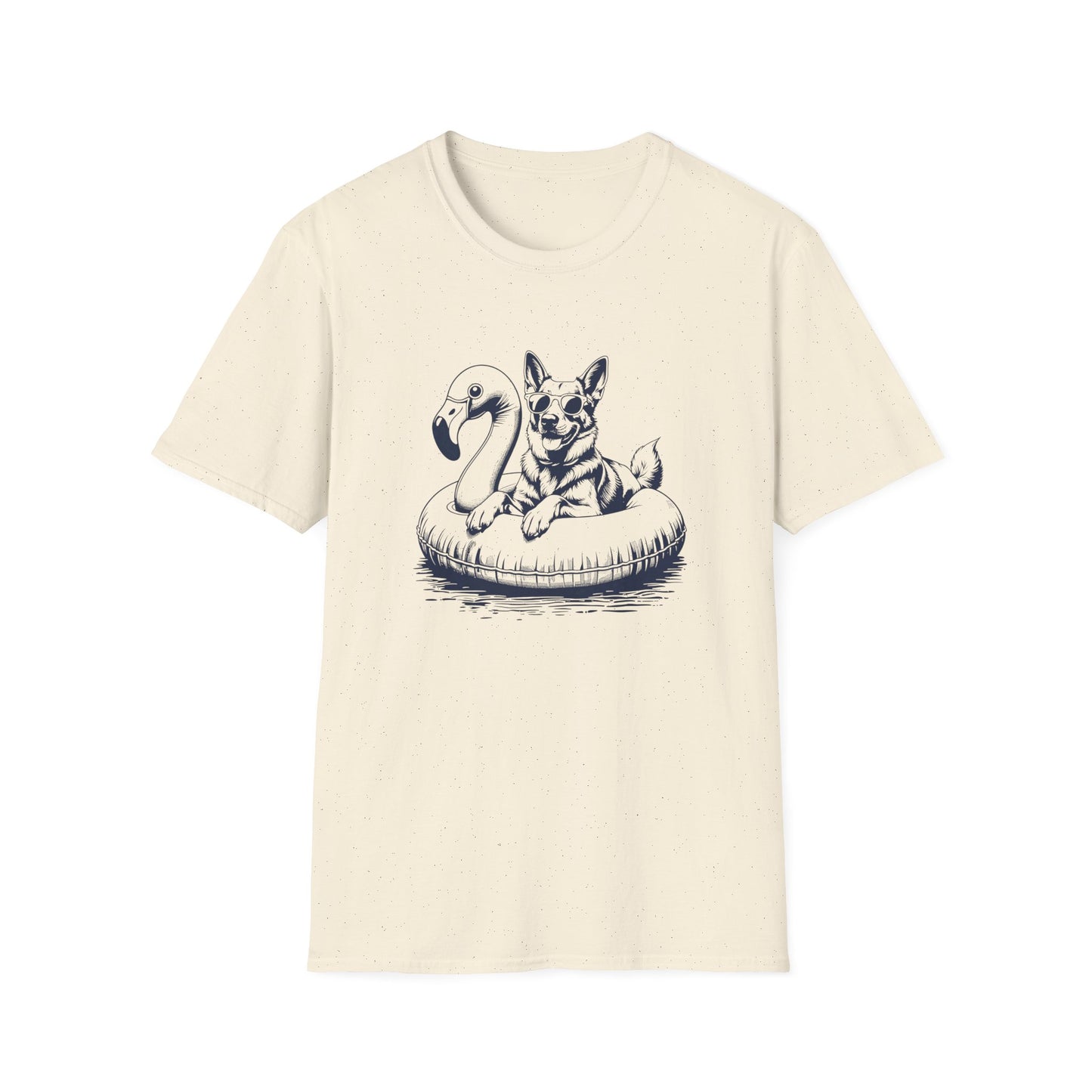 German Shepherd Summer Flamingo T-shirt