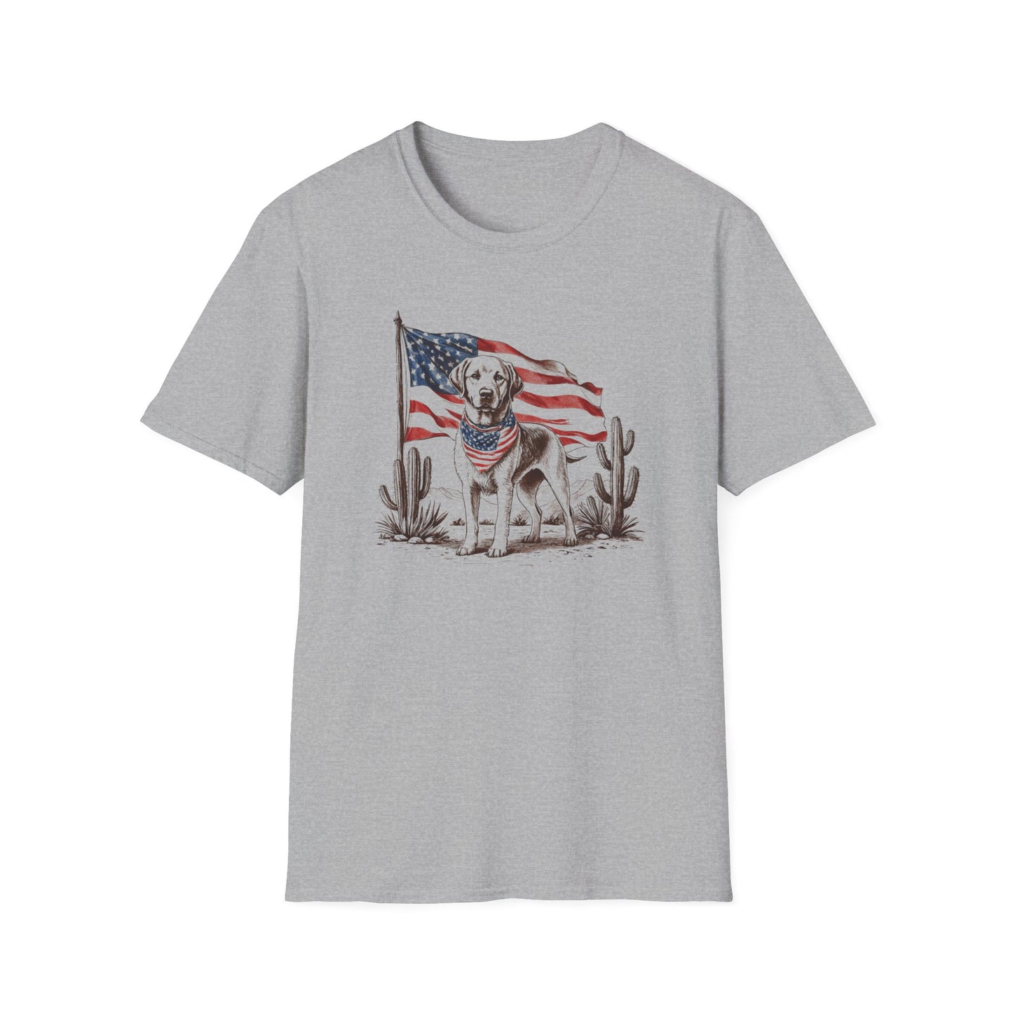 Patriotic Labrador T-Shirt – American Flag Dog Tee for 4th of July & Independence Day, American Flag Dog Shirt for Men & Women, Proud Labrador Retriever Mom Shirt