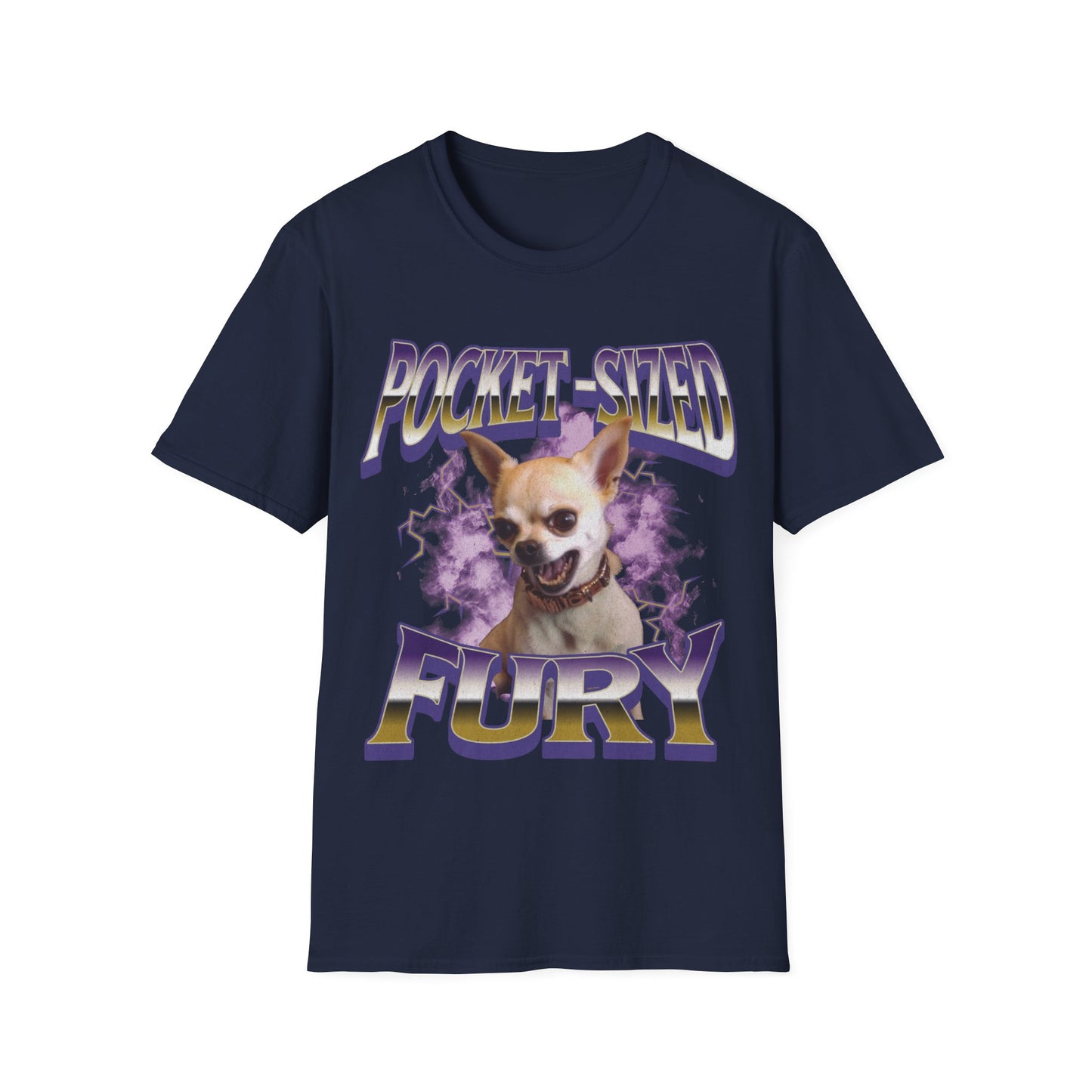 Pocket-Sized Fury T-Shirt – Funny Angry Chihuahua Vintage Graphic Tee, Gen Z Unihinged Energy