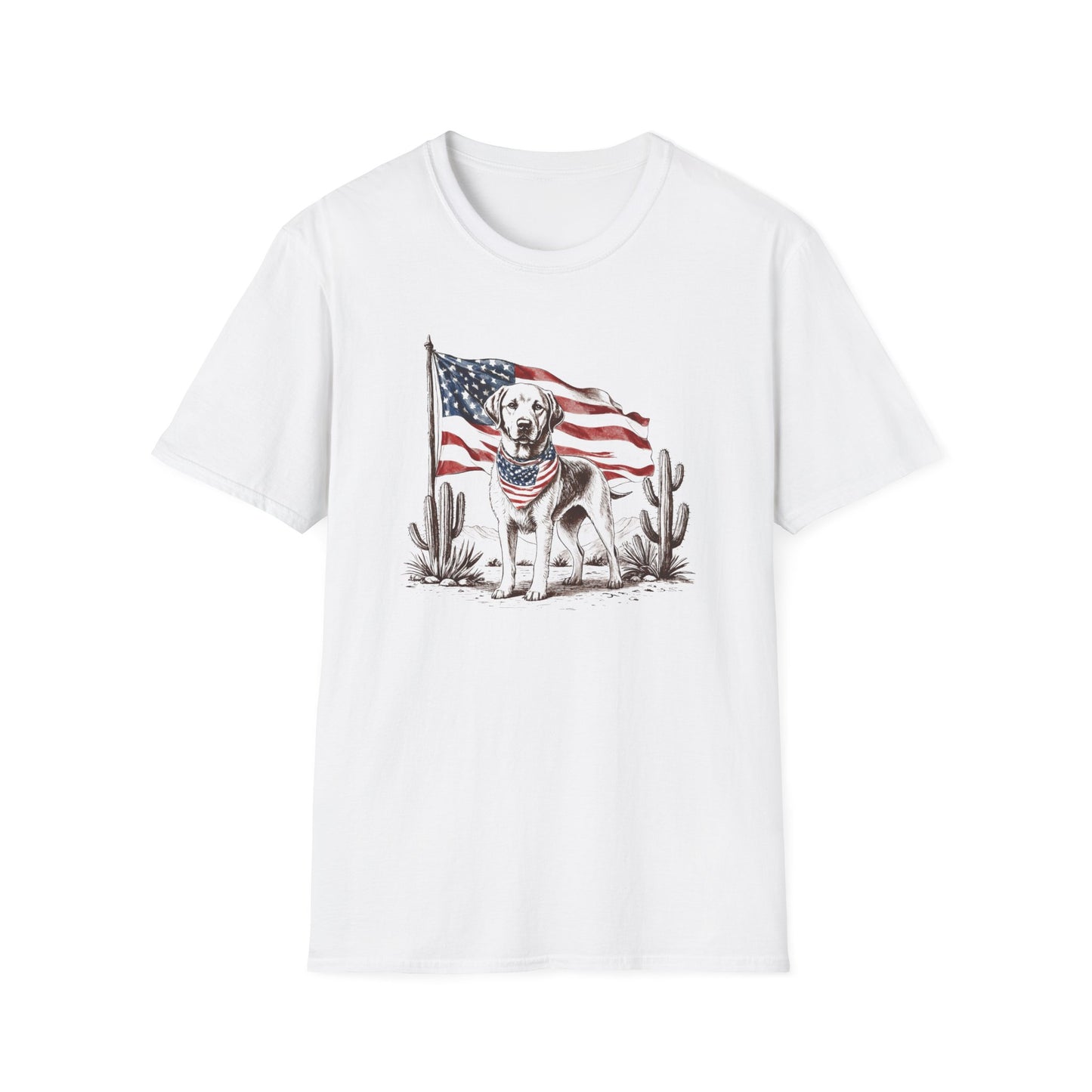Patriotic Labrador T-Shirt – American Flag Dog Tee for 4th of July & Independence Day, American Flag Dog Shirt for Men & Women, Proud Labrador Retriever Mom Shirt