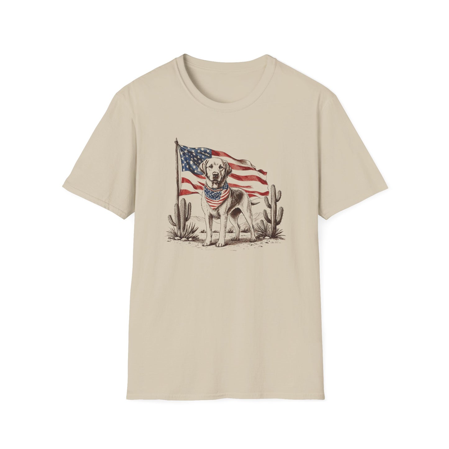 Patriotic Labrador T-Shirt – American Flag Dog Tee for 4th of July & Independence Day, American Flag Dog Shirt for Men & Women, Proud Labrador Retriever Mom Shirt