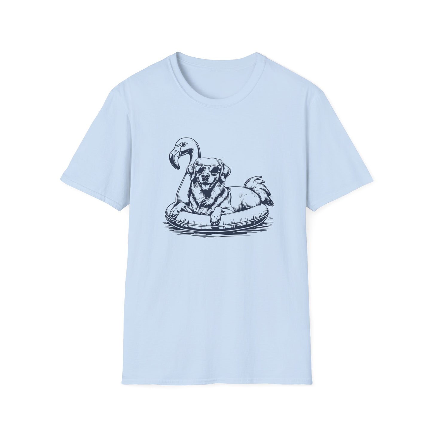 Golden Retriever Summer Flamingo T-shirt