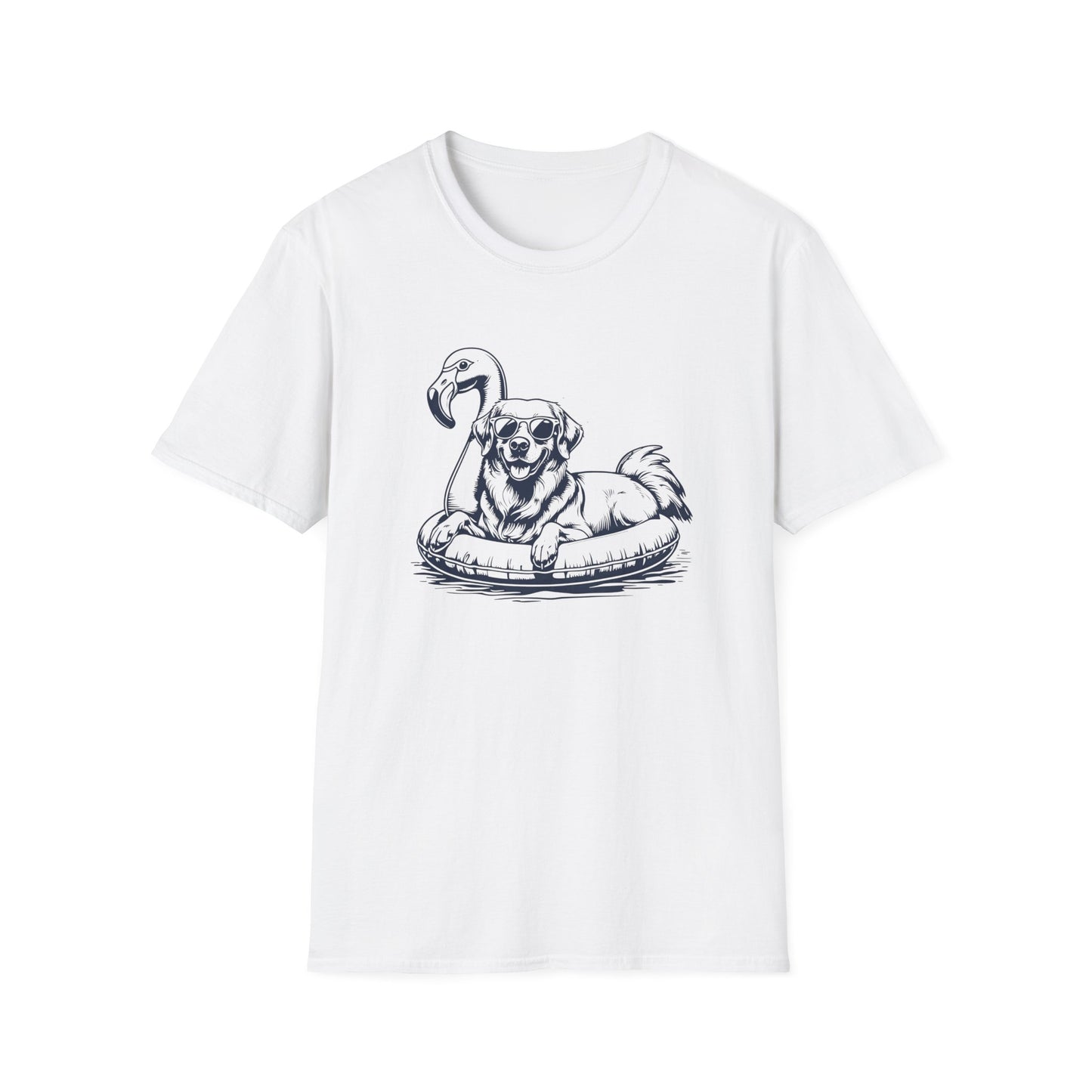 Golden Retriever Summer Flamingo T-shirt