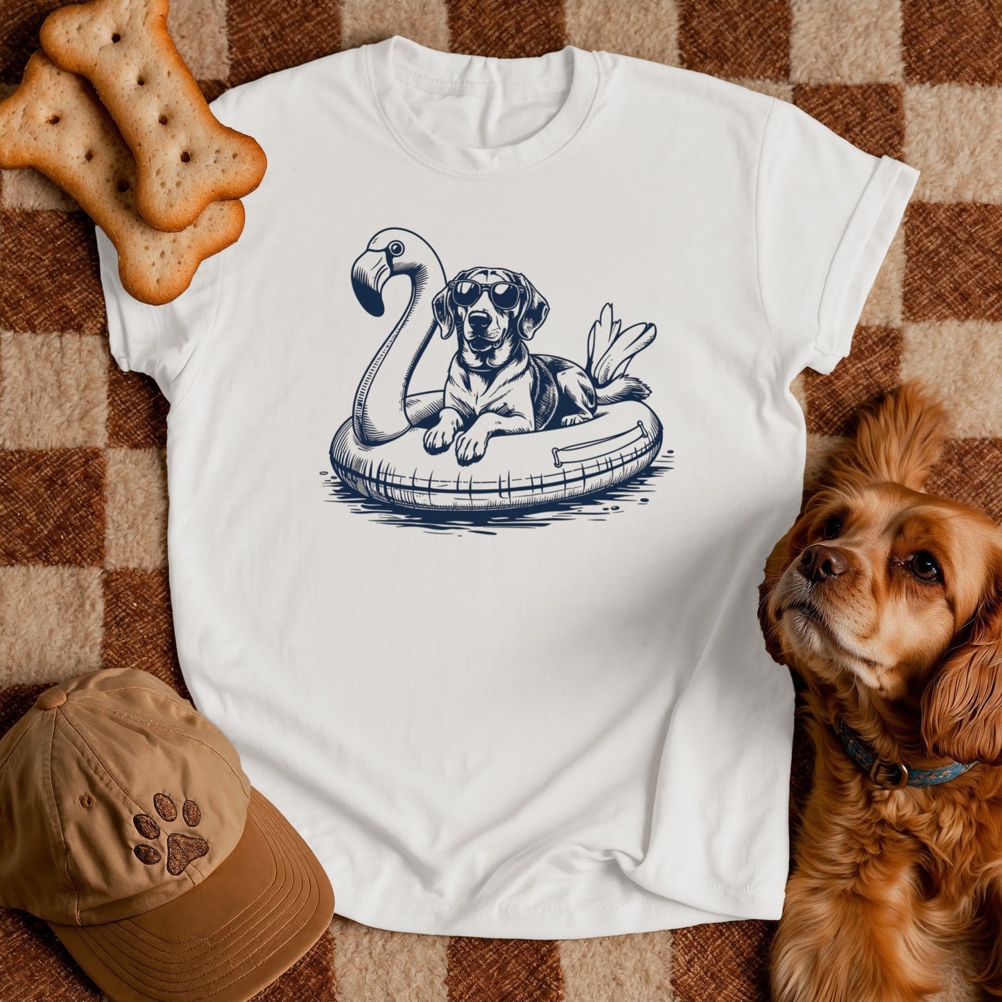 Beagle Summer Flamingo T-shirt