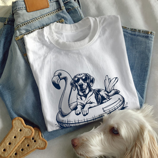 Beagle Summer Flamingo T-shirt