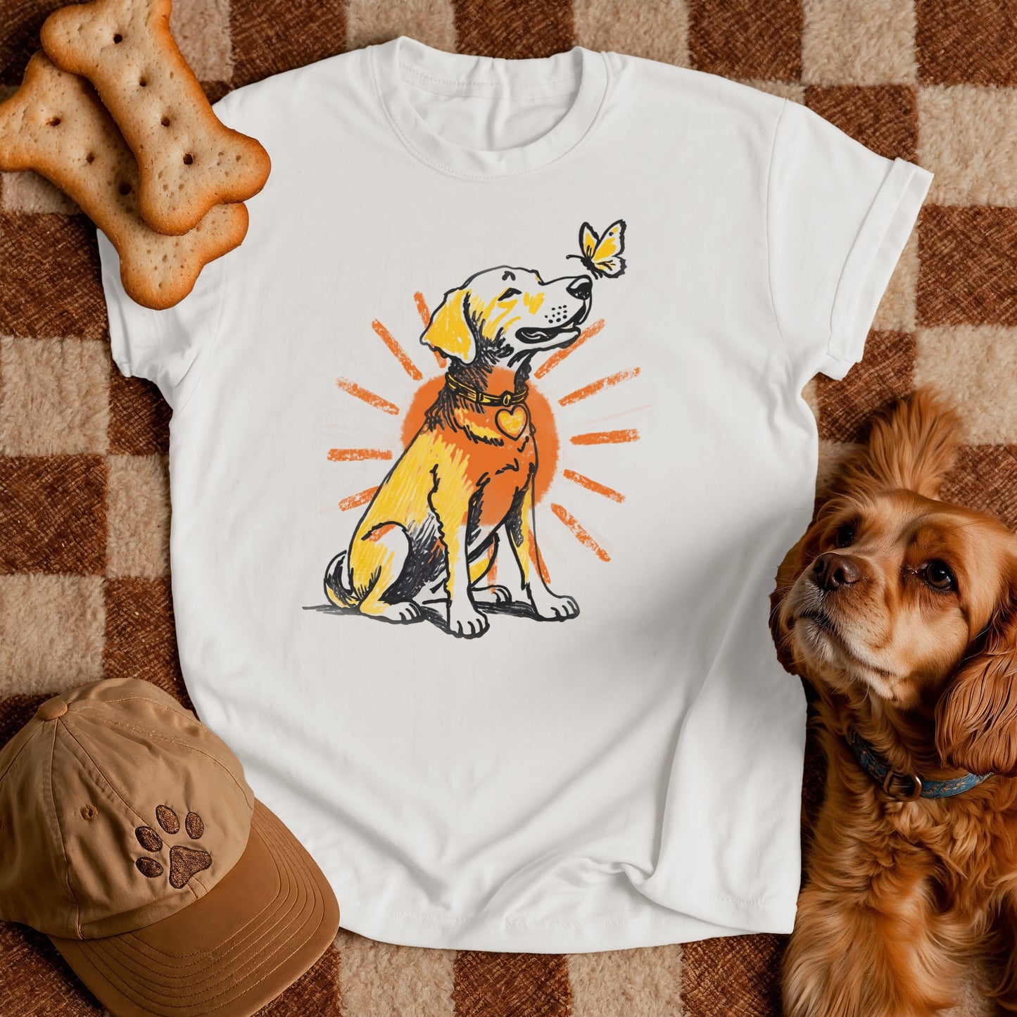 Happy Sunshine Dog T-Shirt – Cute Aesthetic Pet Lover Tee, Cheerful Graphic T-Shirt, Dog Owner Gift