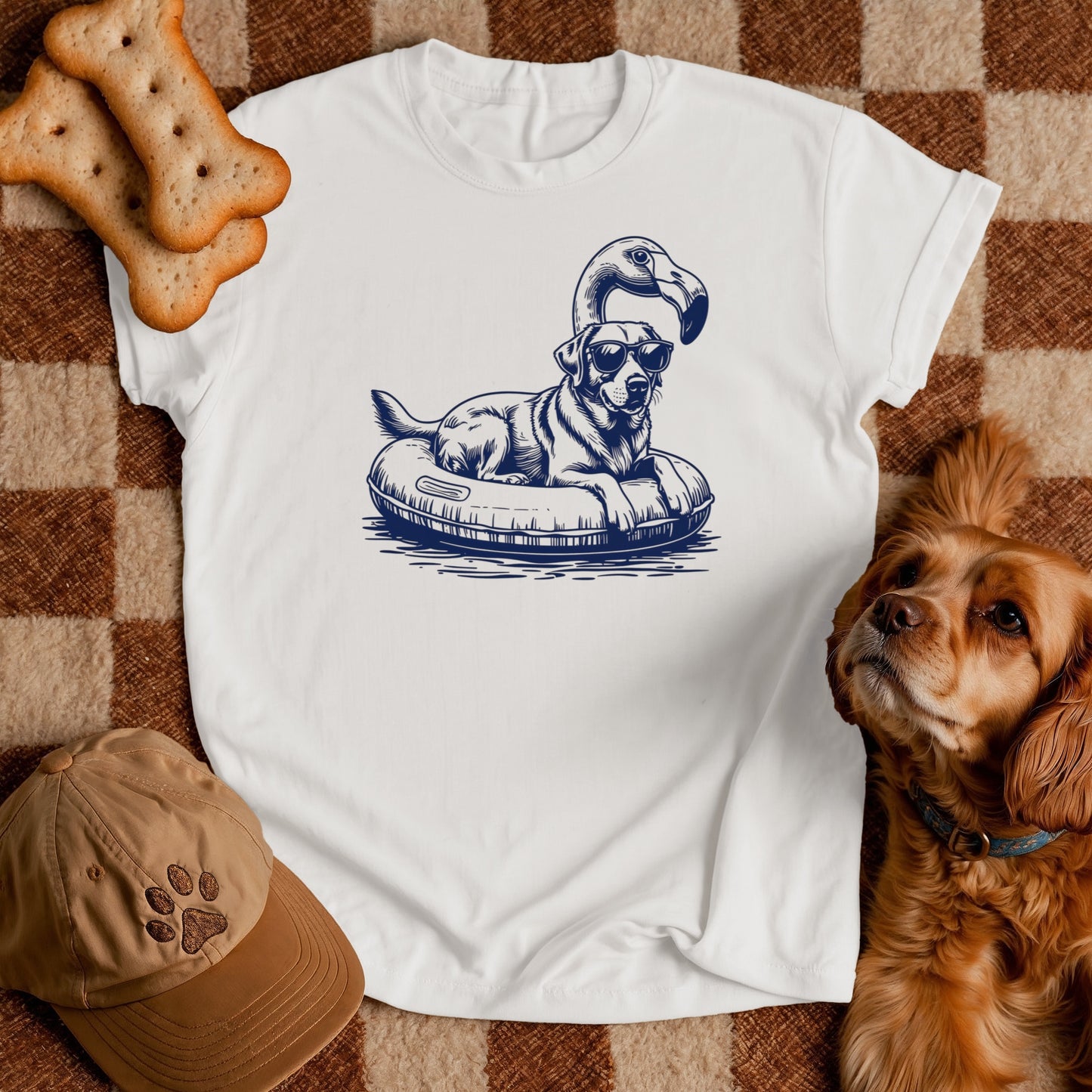 Labrador Summer Flamingo T-shirt