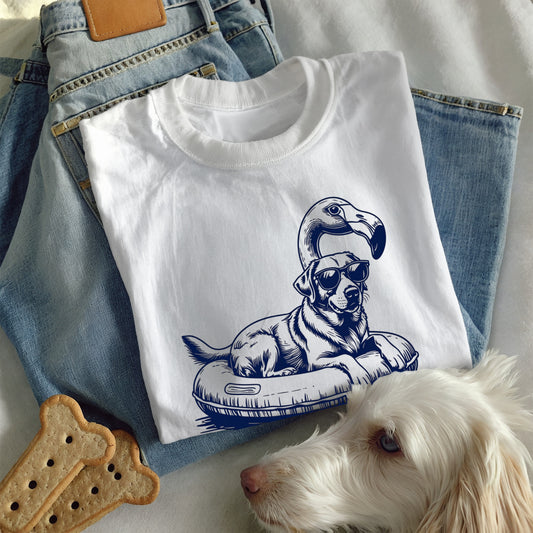 Labrador Summer Flamingo T-shirt