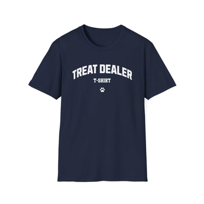 Treat Dealer Varsity T-Shirt – Dog Mom Aesthetic Tee, Cute Dog Walker Gift, Funny Pet Parent Gift