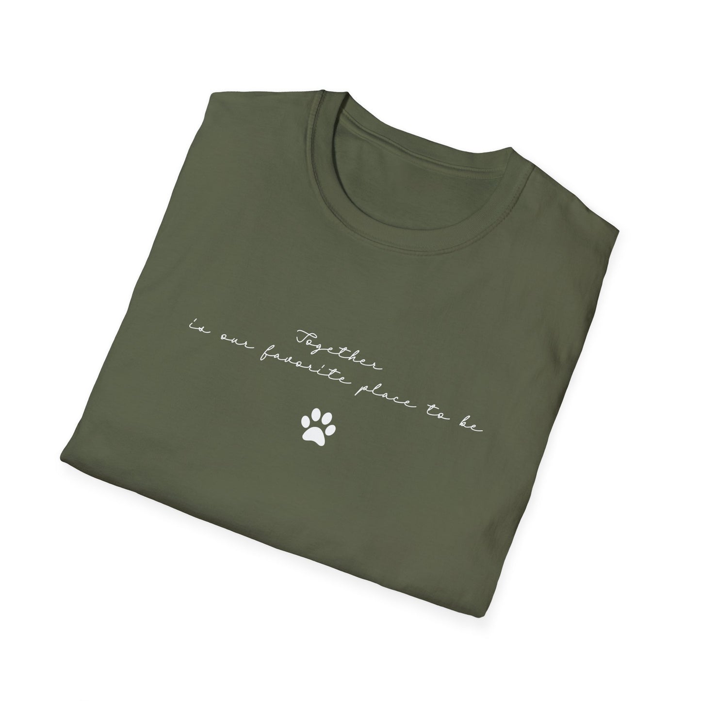 Together Is Our Favorite Place to Be T-Shirt - Minimalist Paw Print Graphic Tee