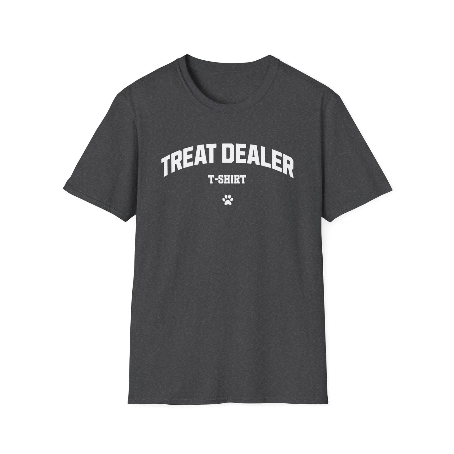 Treat Dealer Varsity T-Shirt – Dog Mom Aesthetic Tee, Cute Dog Walker Gift, Funny Pet Parent Gift