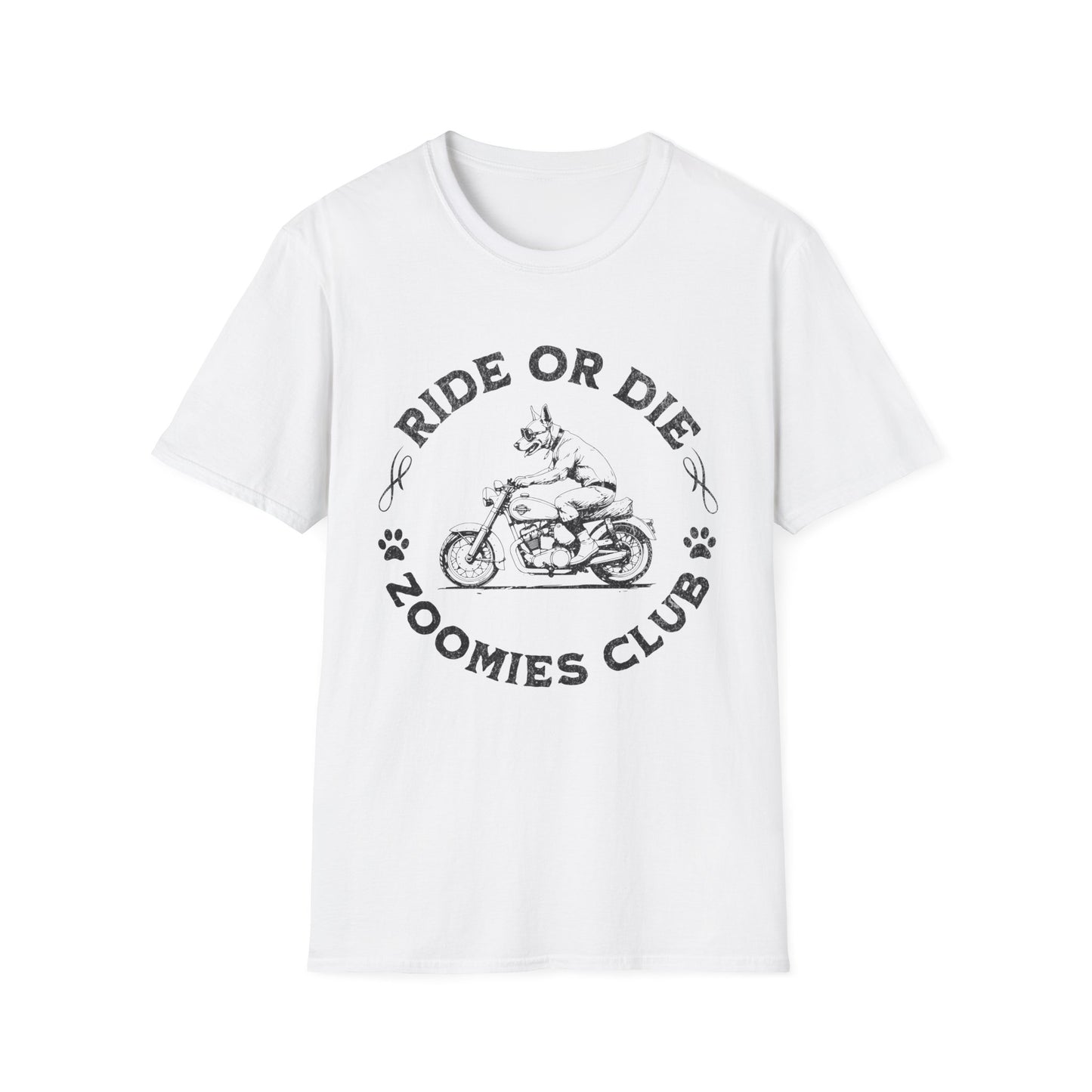Ride or Die Dog Shirt – Zoomies Club Funny Biker Dog Motorcycle T-Shirt, Gift for Dog Dad