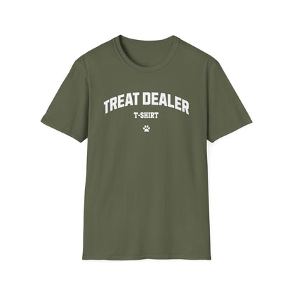 Treat Dealer Varsity T-Shirt – Dog Mom Aesthetic Tee, Cute Dog Walker Gift, Funny Pet Parent Gift