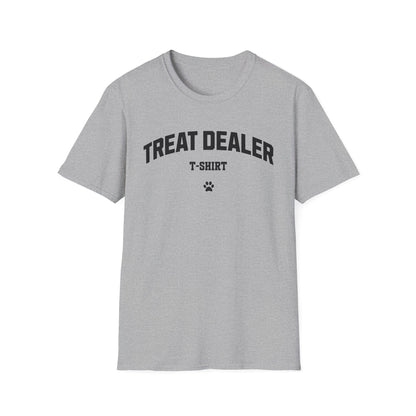 Treat Dealer Varsity T-Shirt – Dog Mom Aesthetic Tee, Cute Dog Walker Gift, Funny Pet Parent Gift