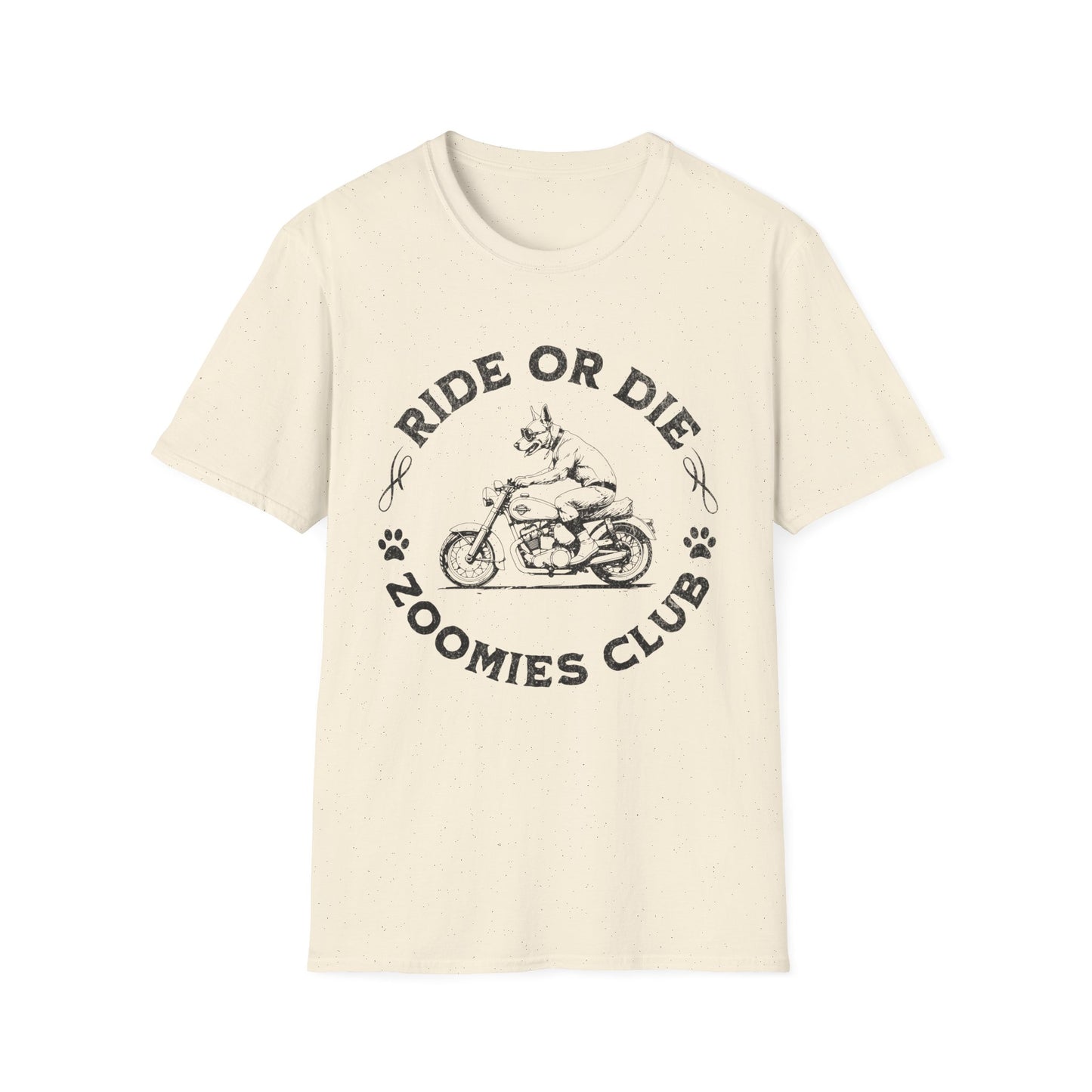 Ride or Die Dog Shirt – Zoomies Club Funny Biker Dog Motorcycle T-Shirt, Gift for Dog Dad