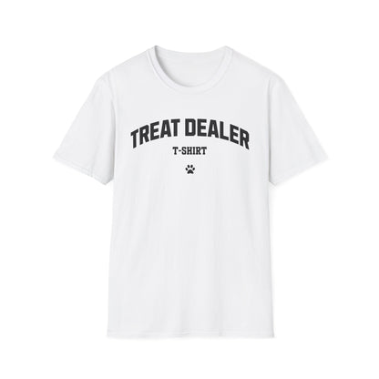 Treat Dealer Varsity T-Shirt – Dog Mom Aesthetic Tee, Cute Dog Walker Gift, Funny Pet Parent Gift
