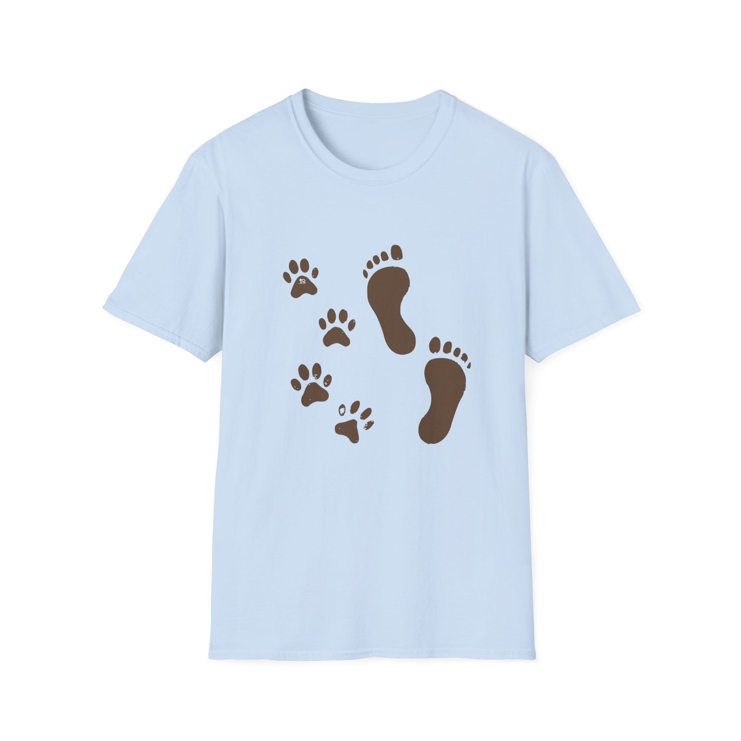 Paw Print and Footprint T-Shirt – Cute Minimalist Dog Lover Tee for Pet Parents, Gift for Dog Moms, Dog Dads, and Pet Owners