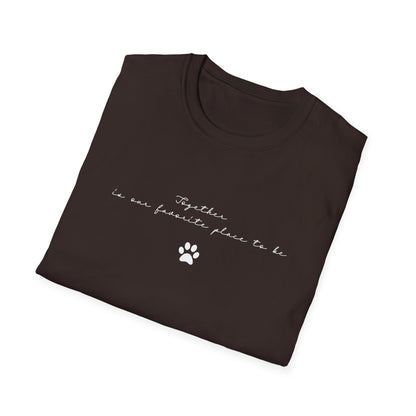Together Is Our Favorite Place to Be T-Shirt - Minimalist Paw Print Graphic Tee