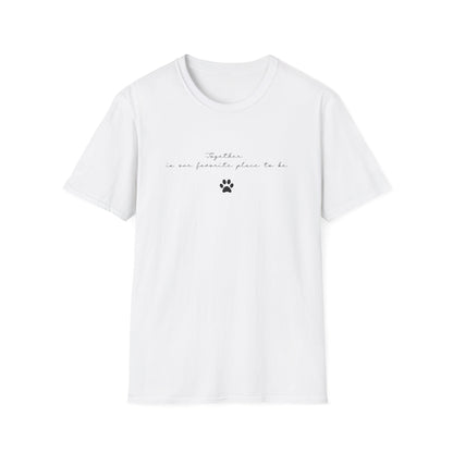 Together Is Our Favorite Place to Be T-Shirt - Minimalist Paw Print Graphic Tee