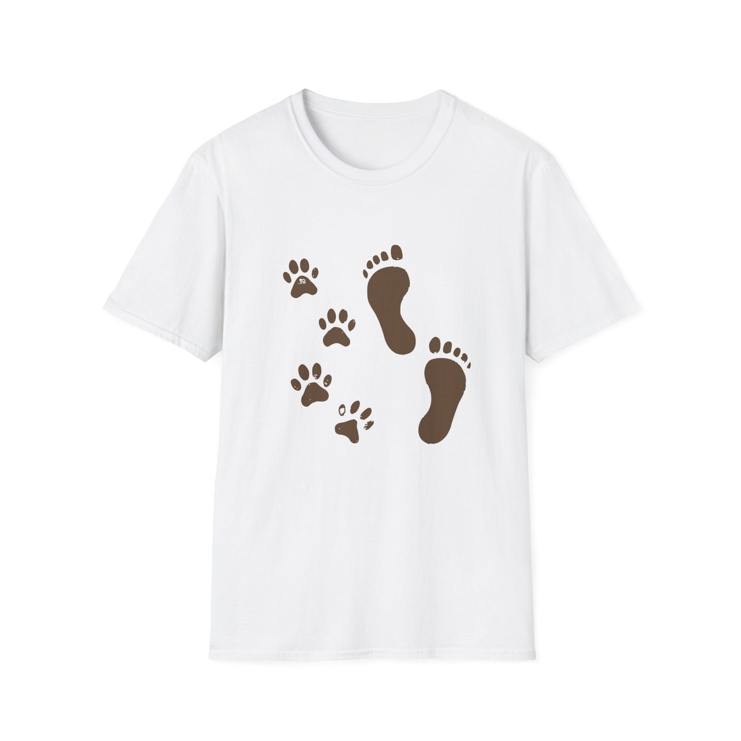 Paw Print and Footprint T-Shirt – Cute Minimalist Dog Lover Tee for Pet Parents, Gift for Dog Moms, Dog Dads, and Pet Owners