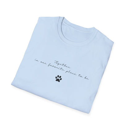 Together Is Our Favorite Place to Be T-Shirt - Minimalist Paw Print Graphic Tee