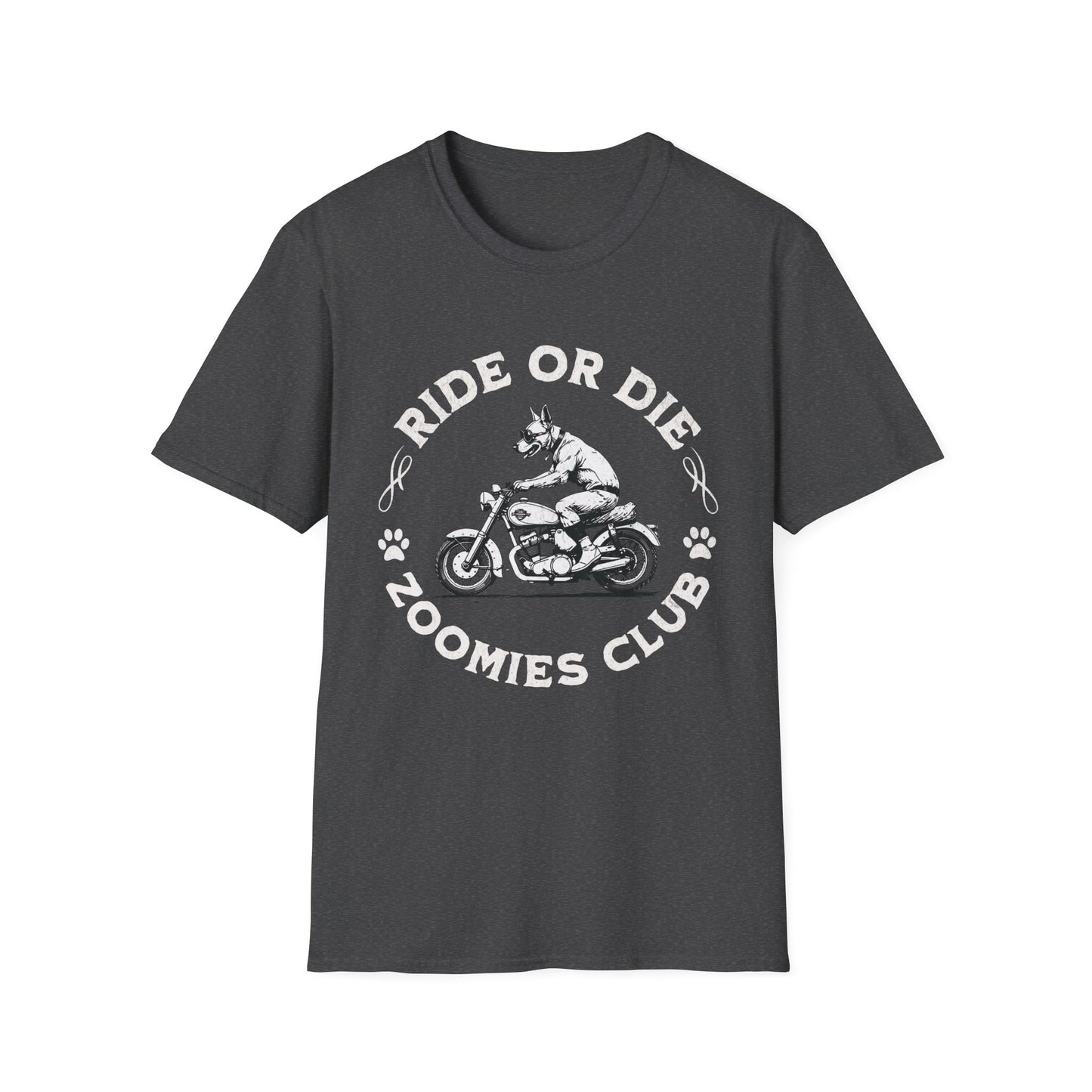 Ride or Die Dog Shirt – Zoomies Club Funny Biker Dog Motorcycle T-Shirt, Gift for Dog Dad