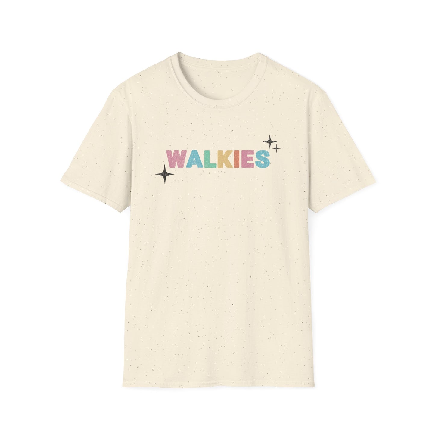 WALKIES Dog Mom Shirt – Cute Pastel Rainbow Pet Lover Tee, Oversized Dog Walking Shirt for Dog Parents