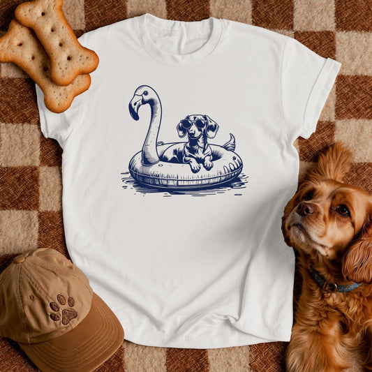 Dachshund Summer Flamingo T-shirt