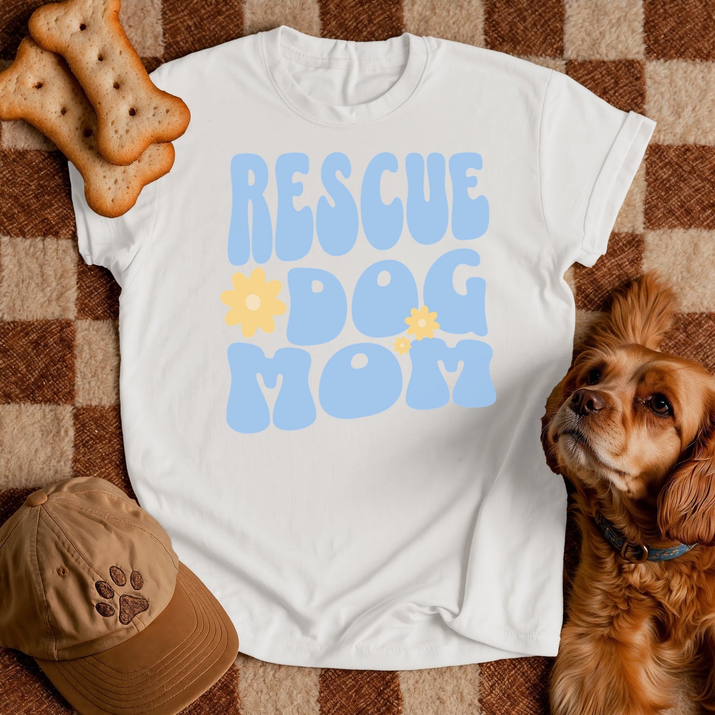 Rescue Dog Mom T-Shirt – Adopt Don’t Shop Retro Tee for Women, Shelter Dog Mom Gift, Dog Lover Shirt for Pet Parents