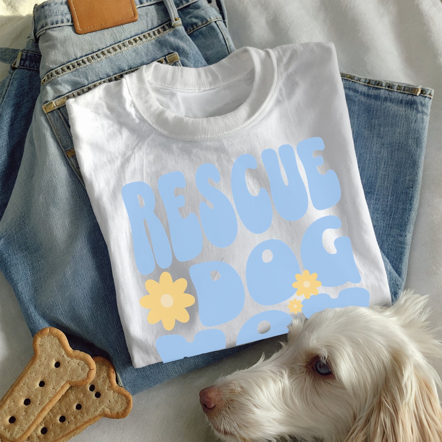 Rescue Dog Mom T-Shirt – Adopt Don’t Shop Retro Tee for Women, Shelter Dog Mom Gift, Dog Lover Shirt for Pet Parents